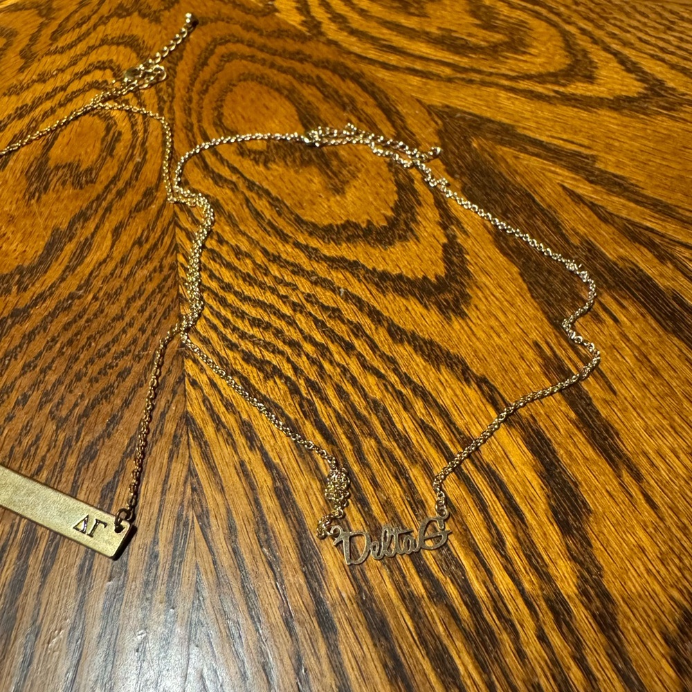 Gold Delta Gamma Necklace View 2